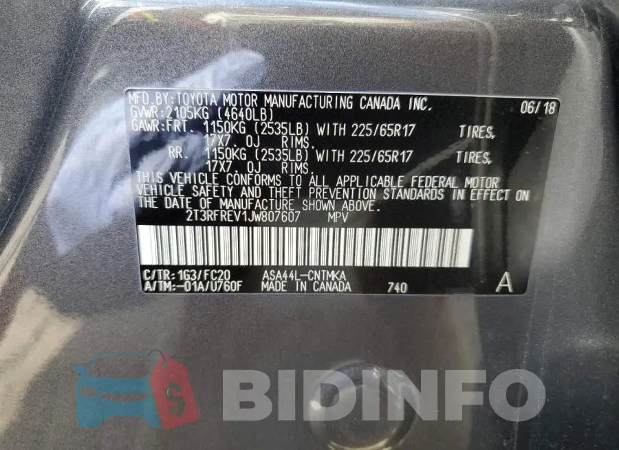 2T3RFREV1JW807607 Photo# 13