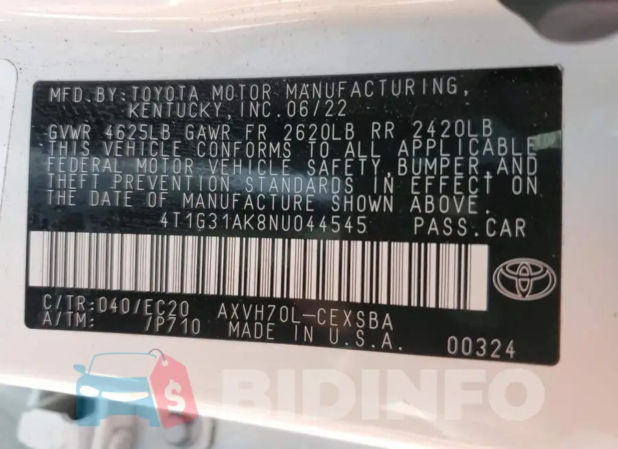 4T1G31AK8NU044545 Photo# 12