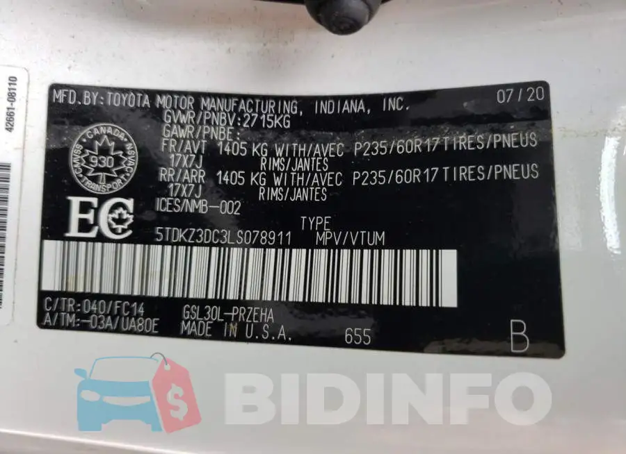 5TDKZ3DC3LS078911 Photo# 14