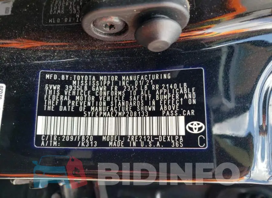 5YFEPMAE7MP208133 Photo# 12