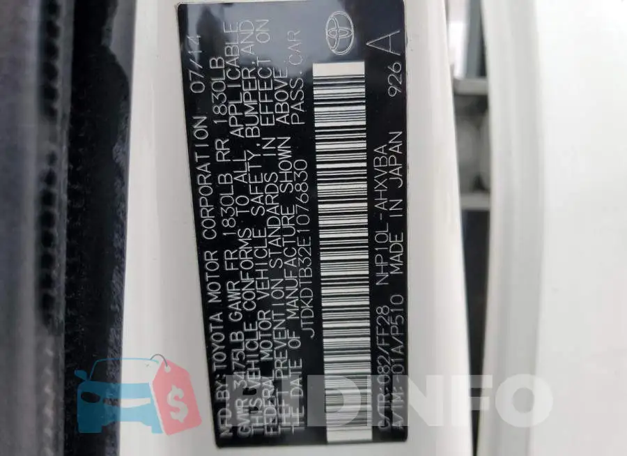 JTDKDTB32E1076830 Photo# 12