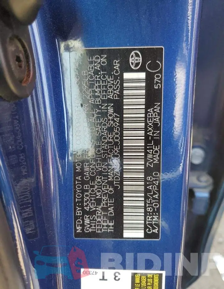 JTDZN3EU9EJ005947 Photo# 12