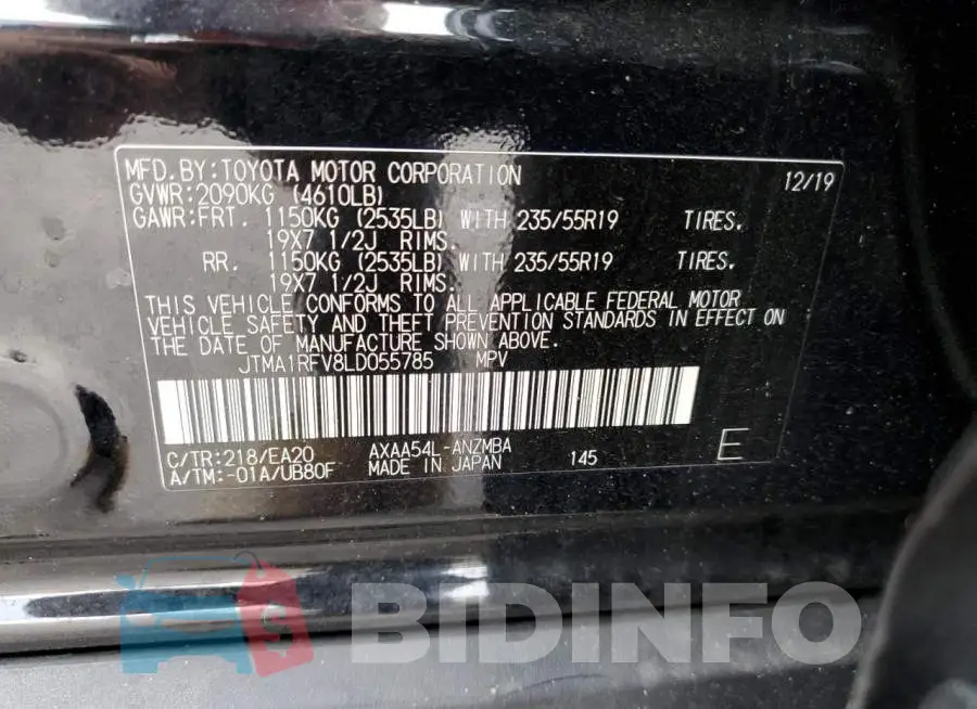 JTMA1RFV8LD055785 Photo# 12