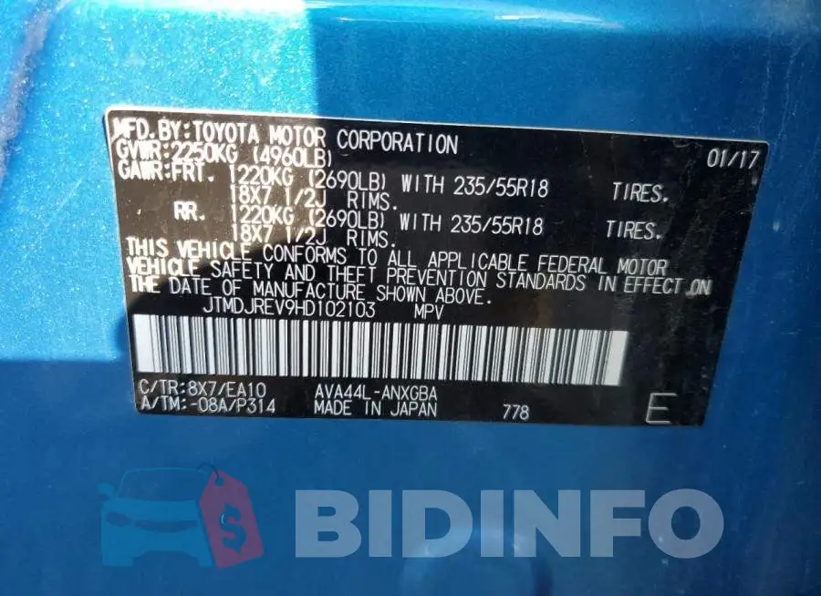 JTMDJREV9HD102103 Photo# 12