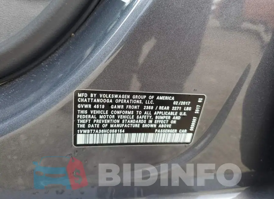 1VWBT7A36HC058154 Photo# 12