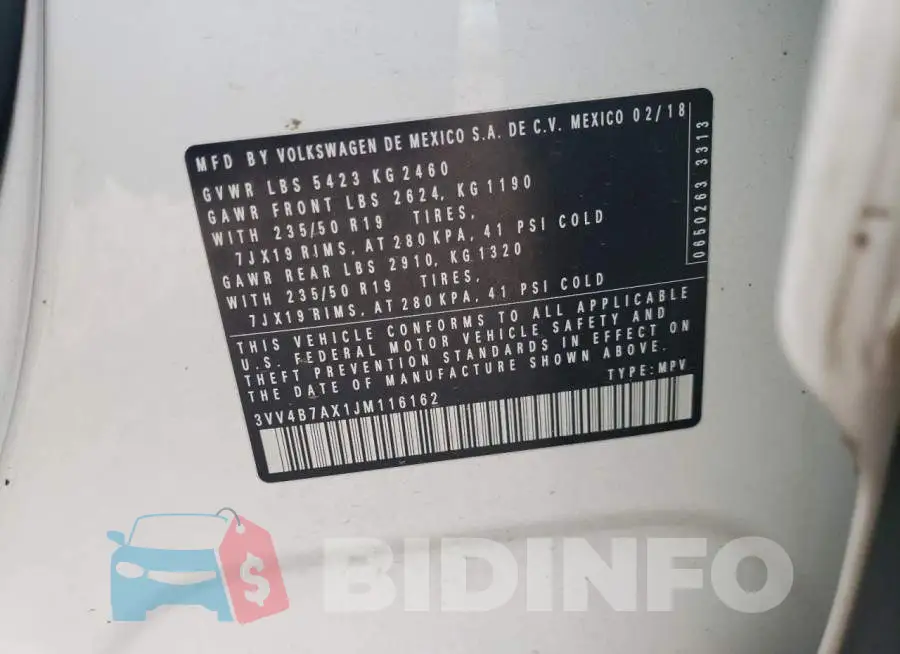 3VV4B7AX1JM116162 Photo# 12