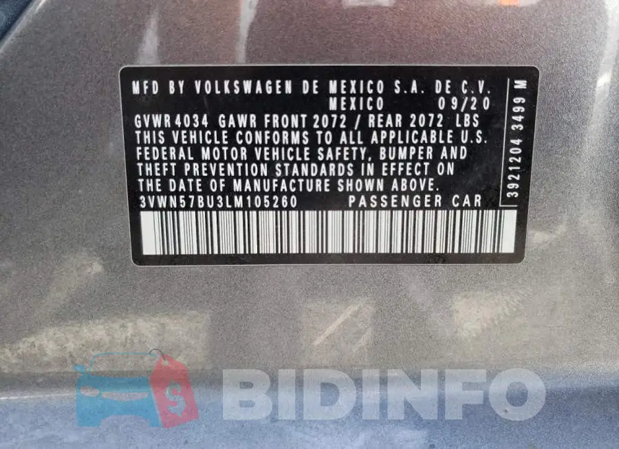 3VWN57BU3LM105260 Photo# 10