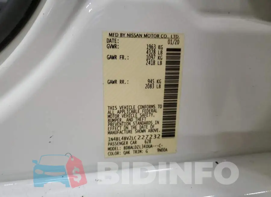 1N4BL4BV2LC227232 Photo# 12