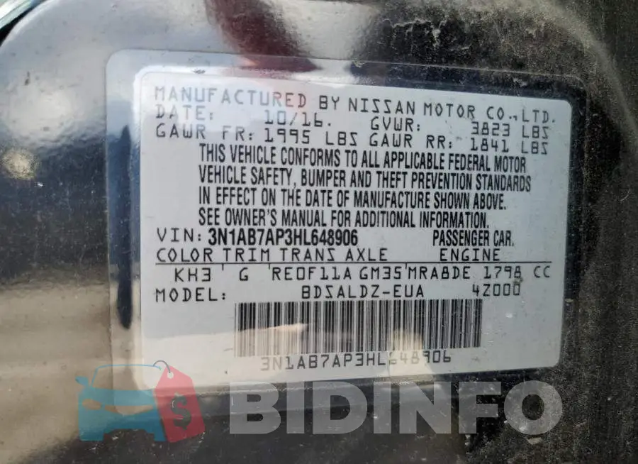 3N1AB7AP3HL648906 Photo# 13