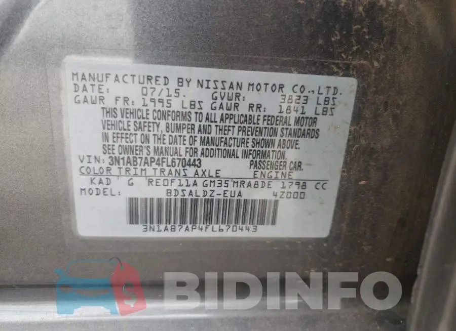 3N1AB7AP4FL670443 Photo# 12