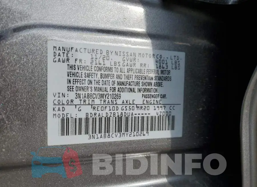 3N1AB8CV3MY210269 Photo# 12