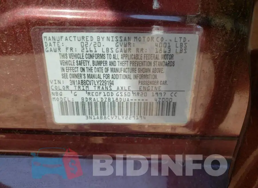 3N1AB8CV7LY229194 Photo# 13