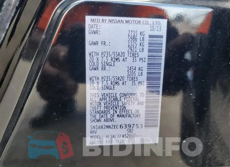 5N1AR2MN2EC639753 Photo# 13