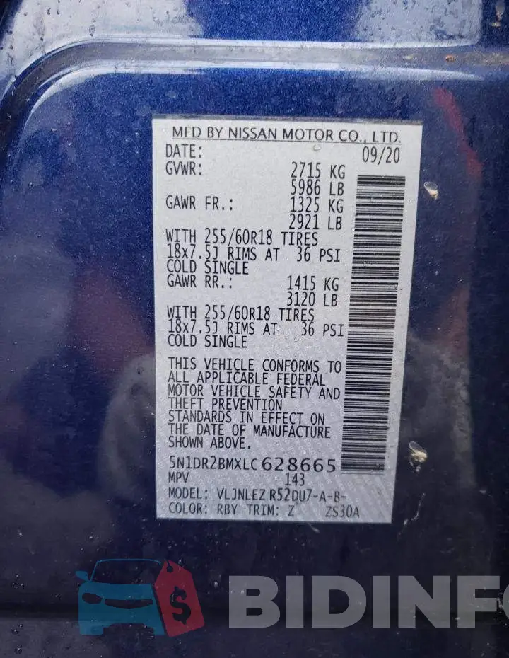 5N1DR2BMXLC628665 Photo# 13