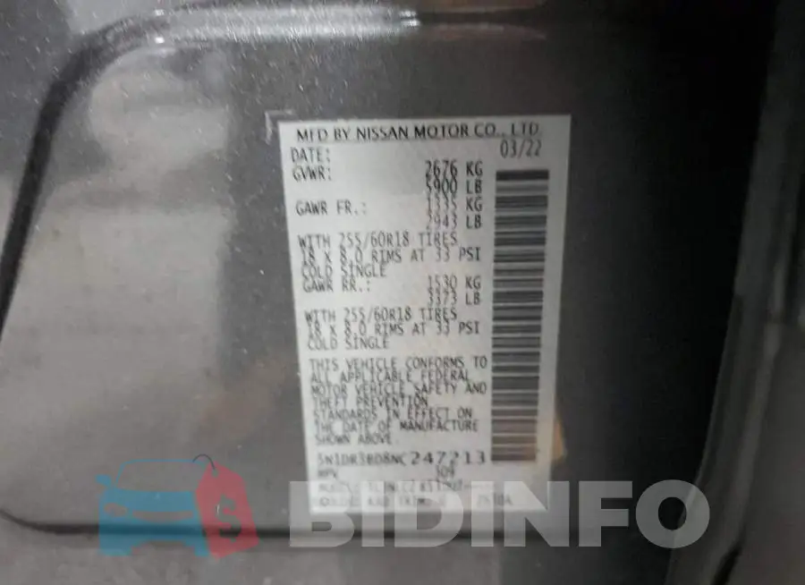 5N1DR3BD8NC247213 Photo# 13