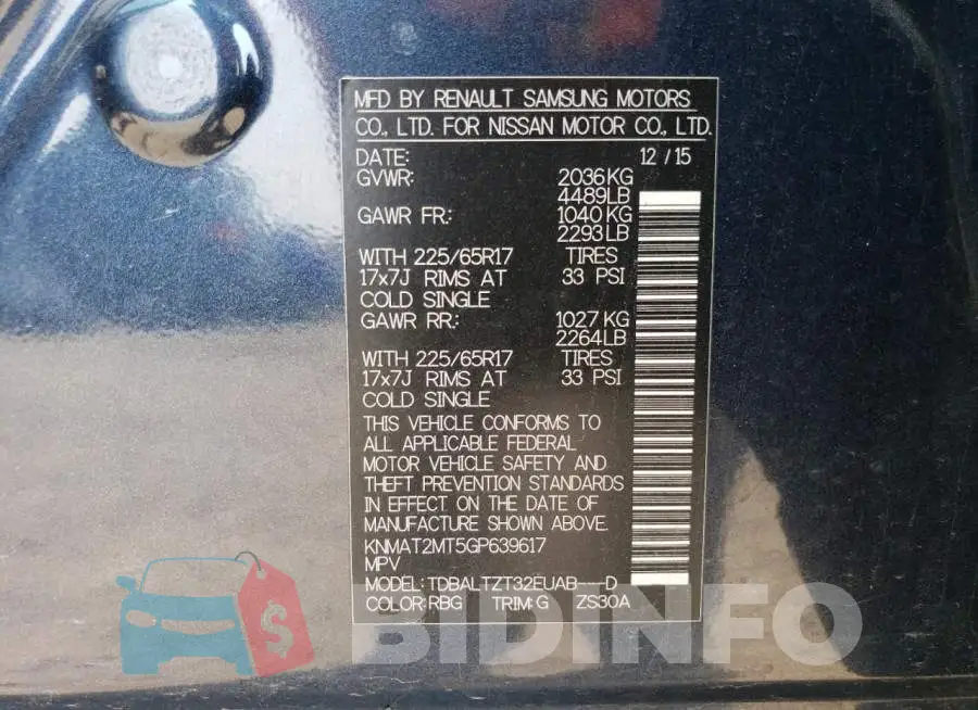 KNMAT2MT5GP639617 Photo# 13