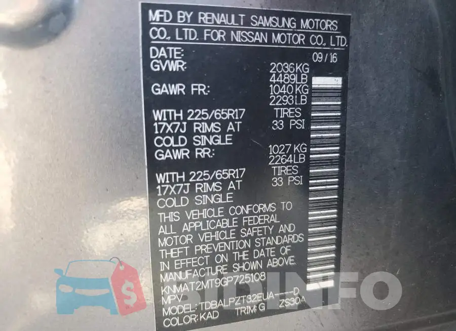 KNMAT2MT9GP725108 Photo# 13
