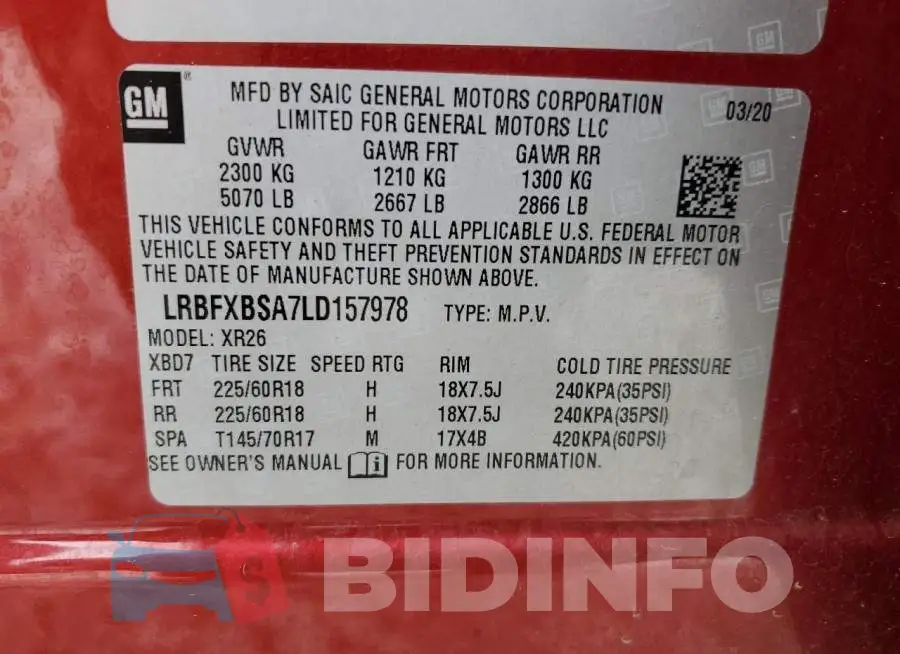 LRBFXBSA7LD157978 Photo# 14
