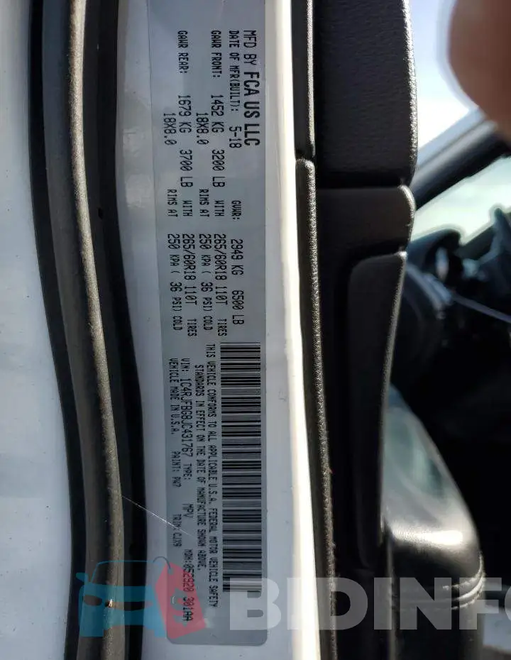 1C4RJFBG8JC431767 Photo# 13