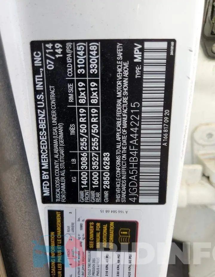 4JGDA5HB4FA442215 Photo# 14