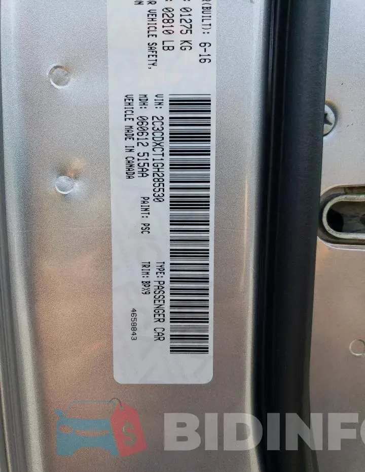 2C3CDXCT1GH285530 Photo# 12