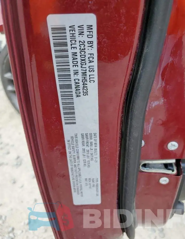2C3CDXGJ7MH544235 Photo# 12