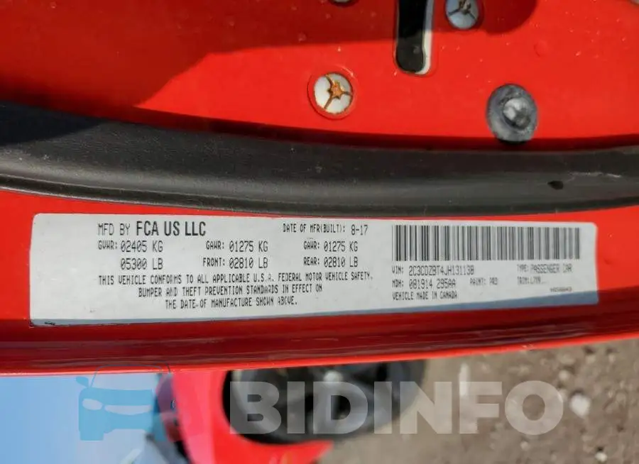 2C3CDZBT4JH131138 Photo# 12