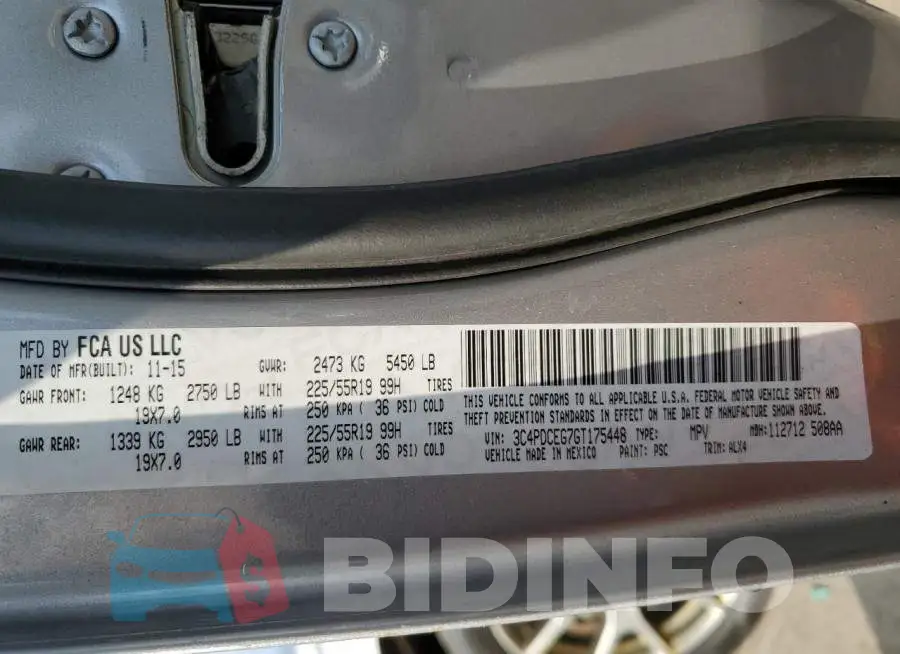 3C4PDCEG7GT175448 Photo# 13