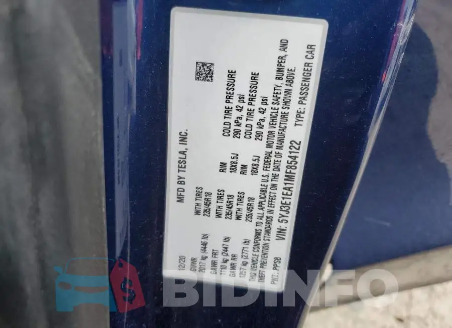5YJ3E1EA1MF854122 Photo# 12