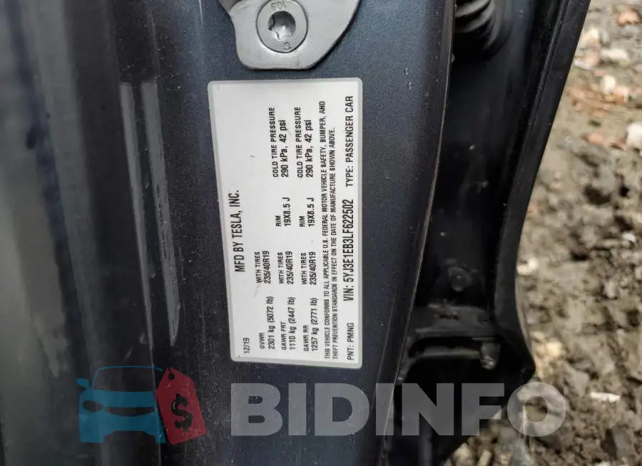 5YJ3E1EB3LF622502 Photo# 12