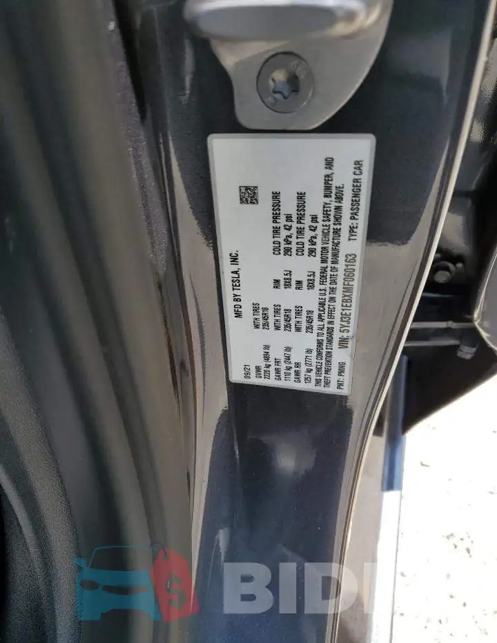 5YJ3E1EBXMF060163 Photo# 12
