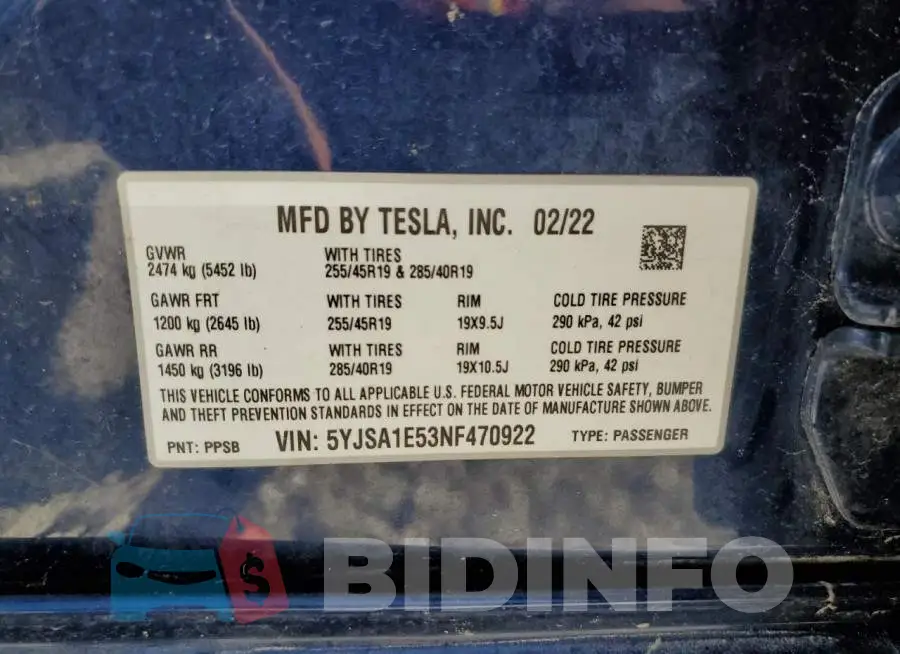 5YJSA1E53NF470922 Photo# 13