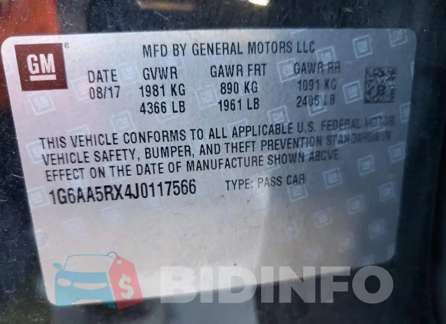 1G6AA5RX4J0117566 Photo# 12