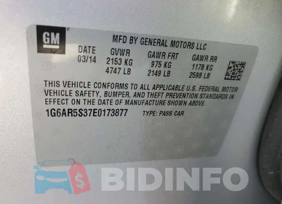 1G6AR5S37E0173877 Photo# 13