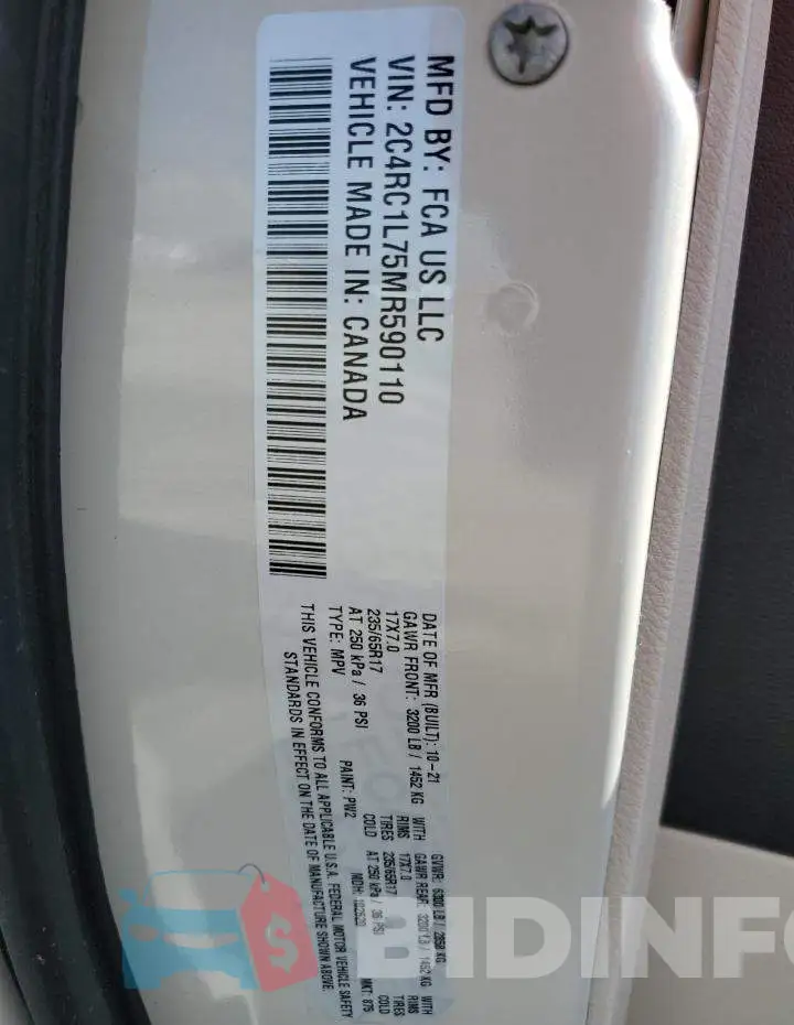 2C4RC1L75MR590110 Photo# 13