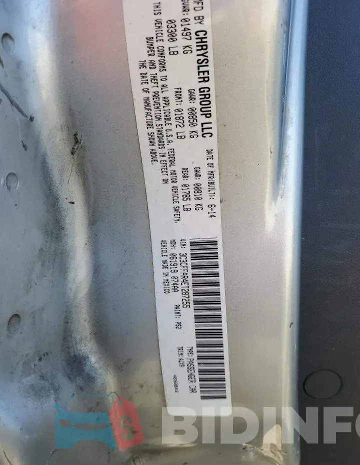 3C3CFFAR4ET287255 Photo# 12