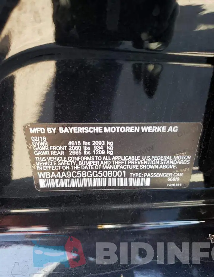 WBA4A9C58GG508001 Photo# 12