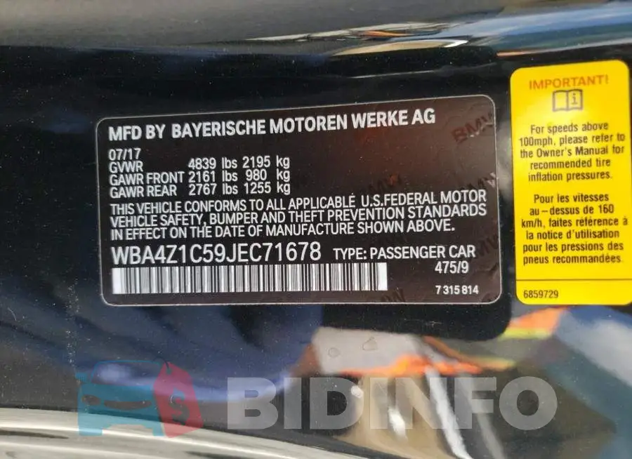 WBA4Z1C59JEC71678 Photo# 12