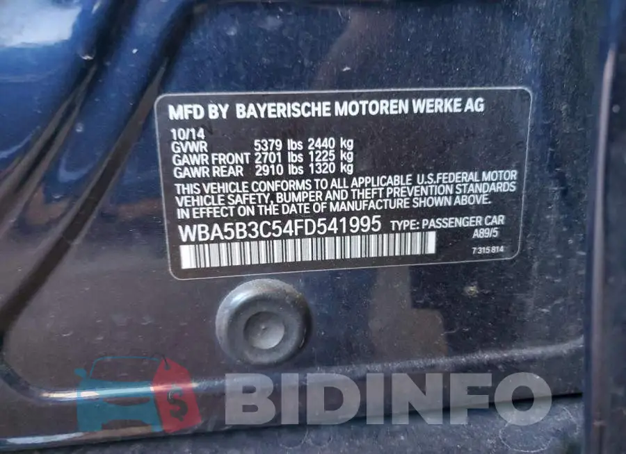 WBA5B3C54FD541995 Photo# 12
