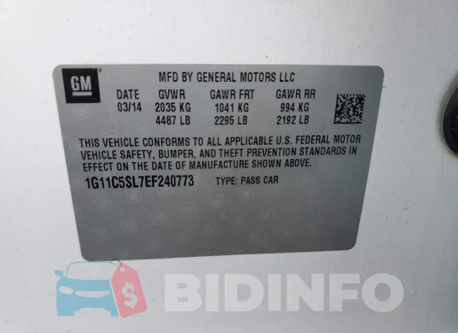 1G11C5SL7EF240773 Photo# 12