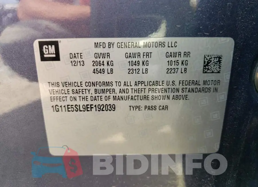 1G11E5SL9EF192039 Photo# 13