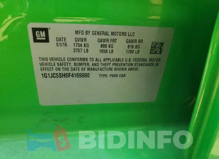1G1JC5SH6F4169980 Photo# 13