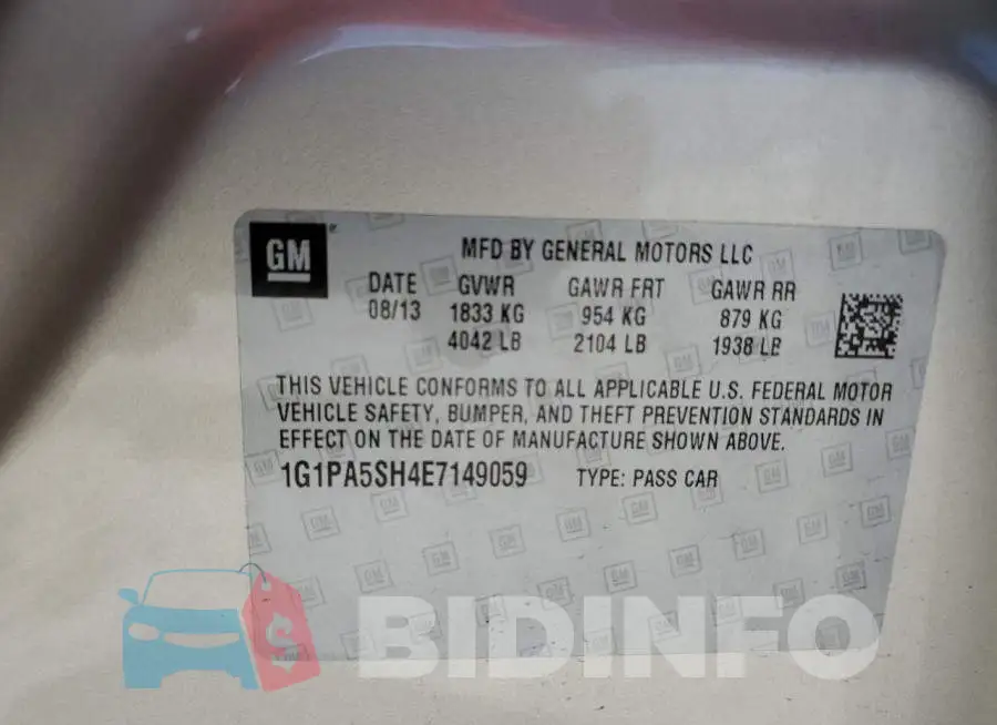 1G1PA5SH4E7149059 Photo# 12