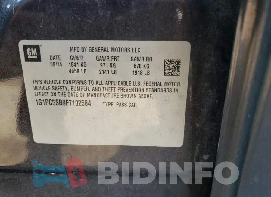 1G1PC5SB9F7102584 Photo# 12