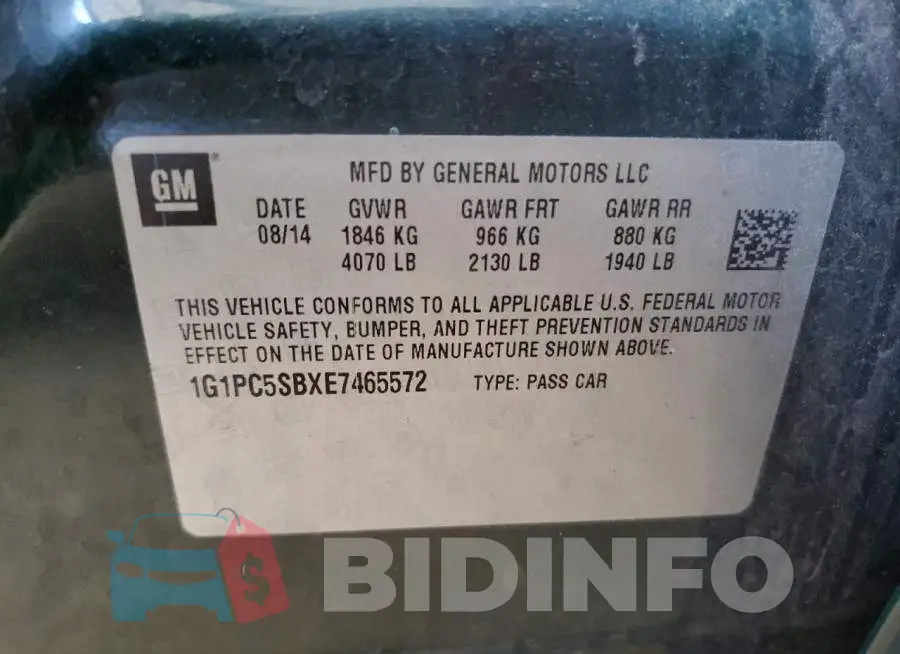 1G1PC5SBXE7465572 Photo# 12