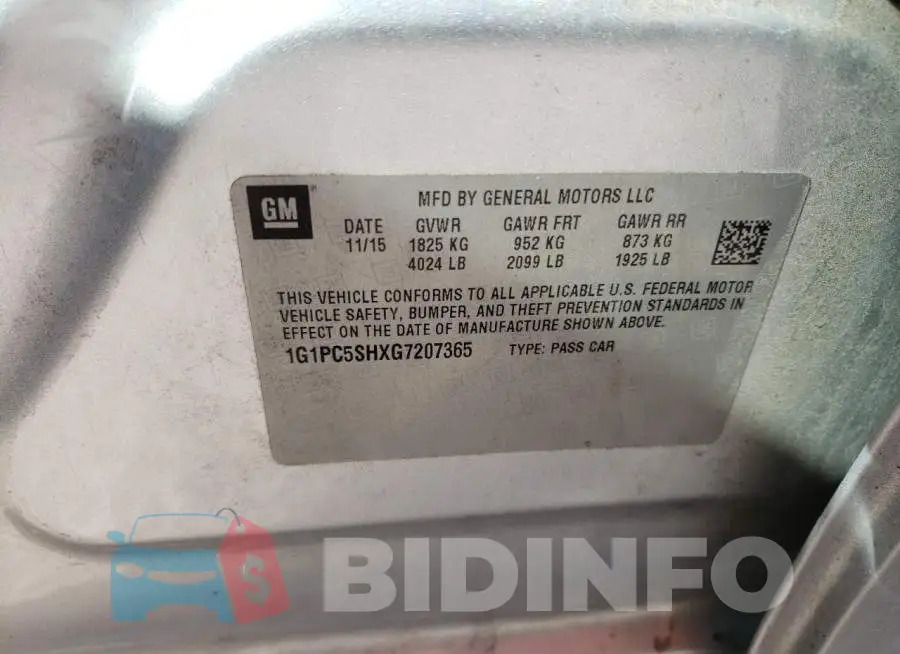 1G1PC5SHXG7207365 Photo# 12