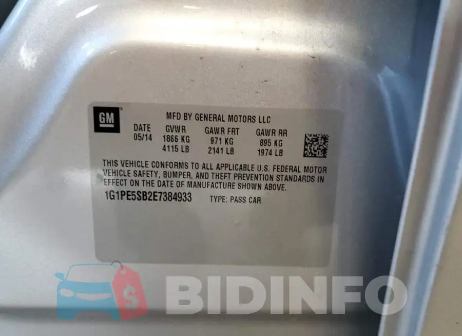 1G1PE5SB2E7384933 Photo# 12