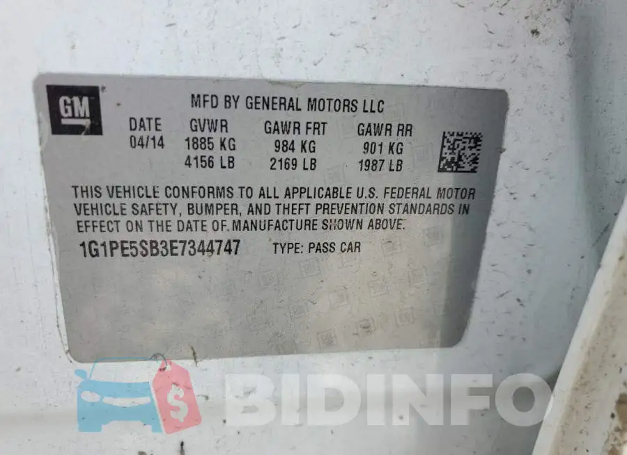 1G1PE5SB3E7344747 Photo# 12