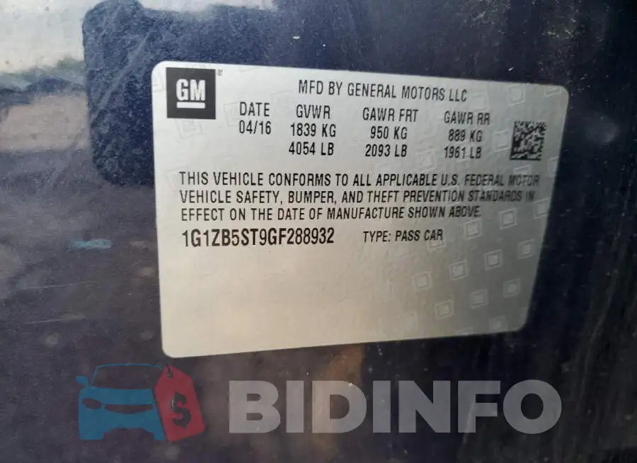 1G1ZB5ST9GF288932 Photo# 12