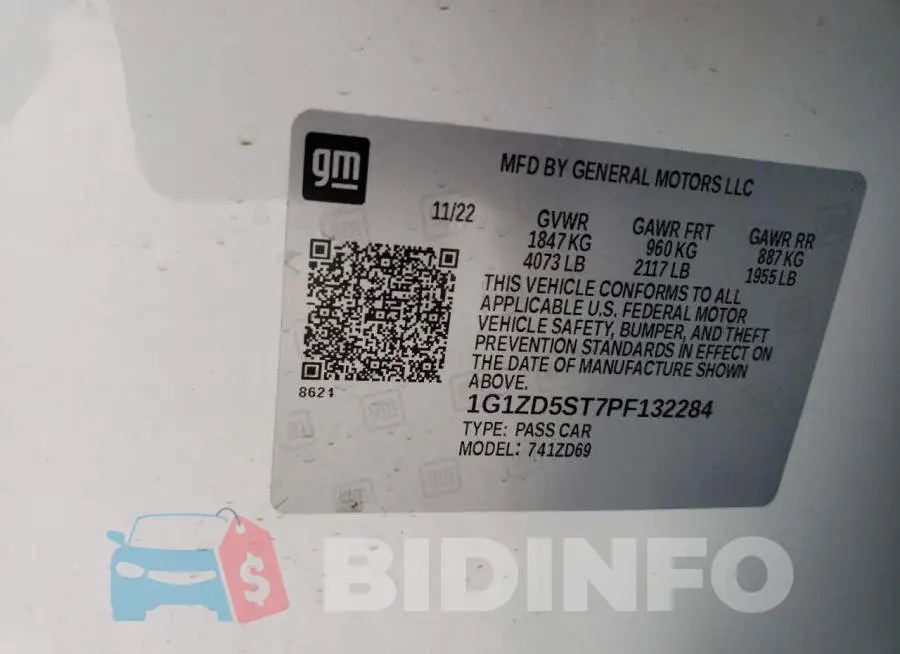 1G1ZD5ST7PF132284 Photo# 12